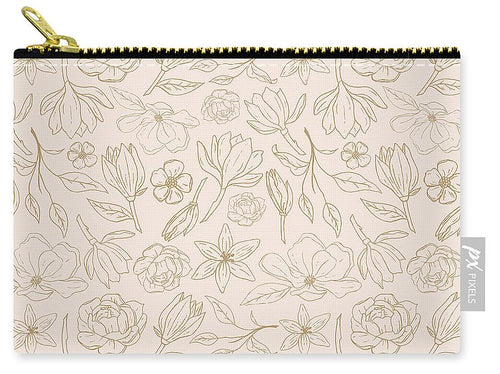 Gold Magnolia Pattern - Carry-All Pouch
