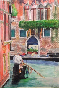 Gondola Ride Along Canal - Art Print