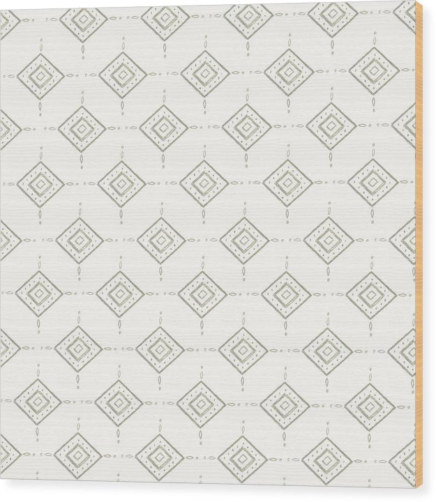 Gray Diamond Pattern - Wood Print