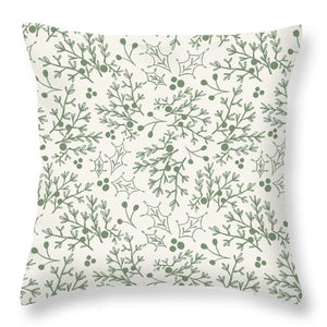 Green Christmas Branch - Throw Pillow