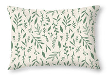 Load image into Gallery viewer, Green Falling Leaves Pattern - Throw Pillow
