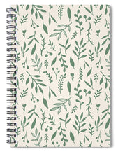 Load image into Gallery viewer, Green Falling Leaves Pattern - Spiral Notebook
