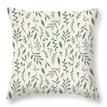 Load image into Gallery viewer, Green Falling Leaves Pattern - Throw Pillow