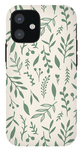 Green Falling Leaves Pattern - Phone Case