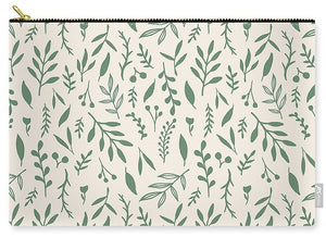 Green Falling Leaves Pattern - Carry-All Pouch