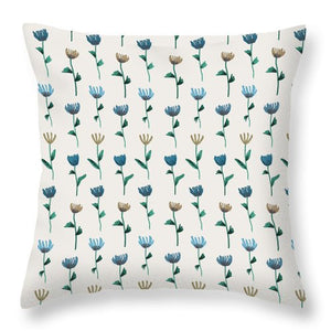 Colorful Ink Flower Pattern - Throw Pillow