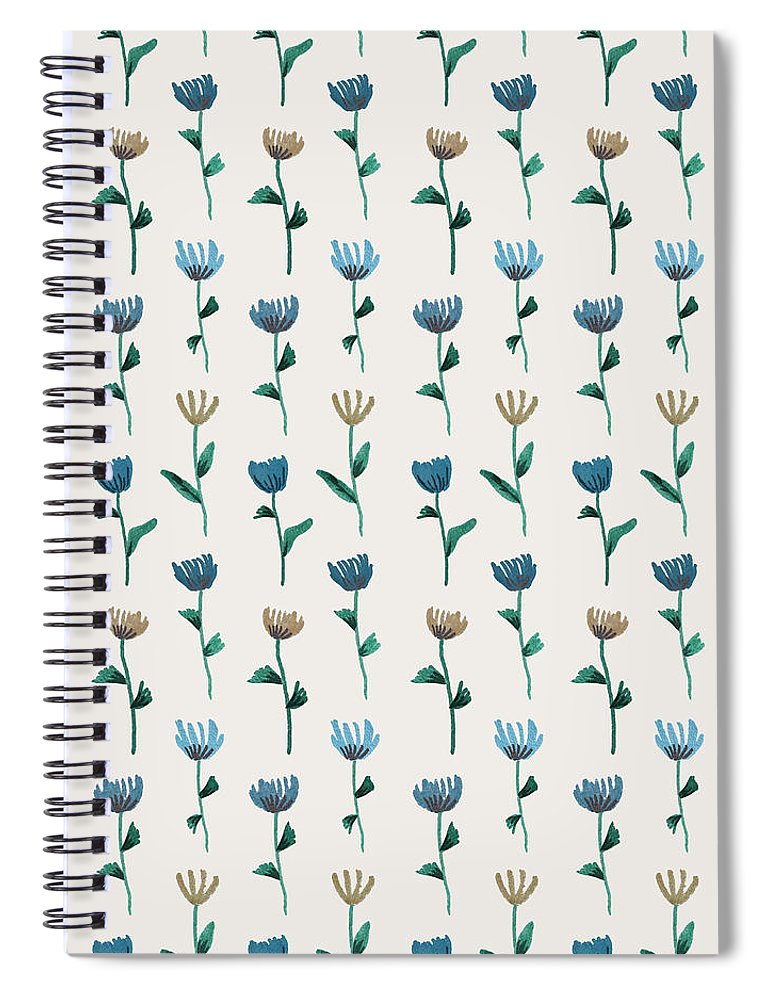 Colorful Ink Flower Pattern - Spiral Notebook