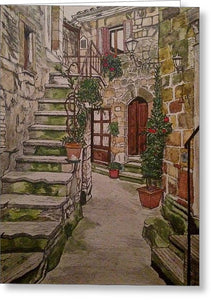 Italian Garden Alley - Greeting Card