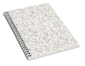 Ivory Flower Pattern - Spiral Notebook