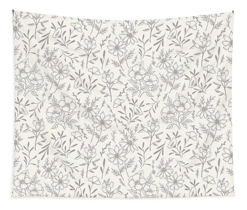 Ivory Flower Pattern - Tapestry