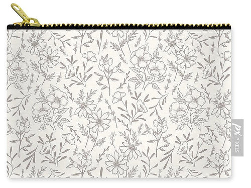 Ivory Flower Pattern - Carry-All Pouch