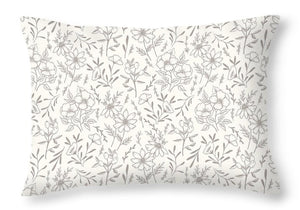 Ivory Flower Pattern - Throw Pillow