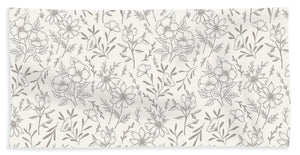 Ivory Flower Pattern - Beach Towel