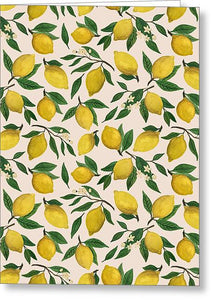 Lemon Blossom Pattern - Greeting Card