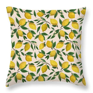 Lemon Blossom Pattern - Throw Pillow