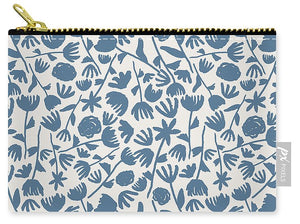Light Blue Floral Pattern - Carry-All Pouch