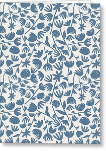 Light Blue Floral Pattern - Greeting Card