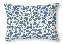 Load image into Gallery viewer, Light Blue Floral Pattern - Throw Pillow