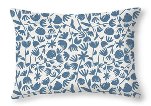 Light Blue Floral Pattern - Throw Pillow