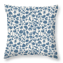 Load image into Gallery viewer, Light Blue Floral Pattern - Throw Pillow