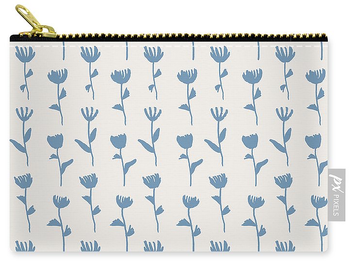 Light Blue Flower Pattern - Carry-All Pouch