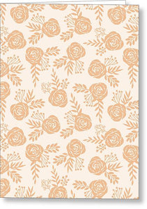 Light Orange Floral Pattern - Greeting Card