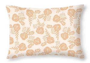 Light Orange Floral Pattern - Throw Pillow