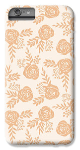 Light Orange Floral Pattern - Phone Case