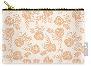 Light Orange Floral Pattern - Carry-All Pouch