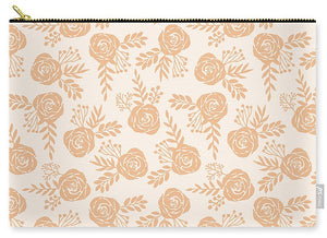 Light Orange Floral Pattern - Carry-All Pouch