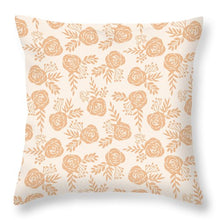 Load image into Gallery viewer, Light Orange Floral Pattern - Throw Pillow