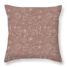 Load image into Gallery viewer, Mauve Magnolia Pattern - Throw Pillow