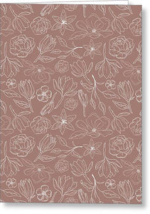 Mauve Magnolia Pattern - Greeting Card