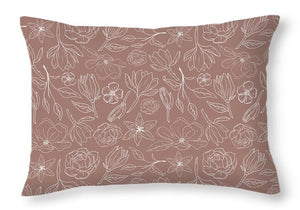 Mauve Magnolia Pattern - Throw Pillow
