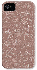 Mauve Magnolia Pattern - Phone Case