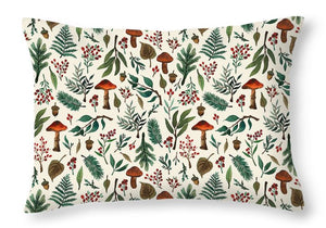 Mushroom Forest Pattern - Throw Pillow