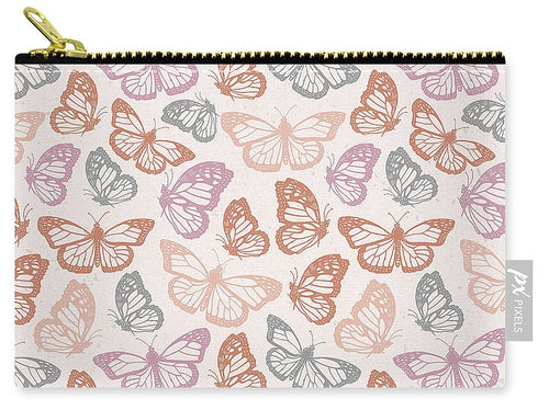 Orange and Pink Butterfly Pattern - Carry-All Pouch