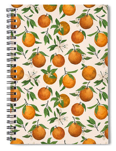 Orange Blossom Pattern - Spiral Notebook