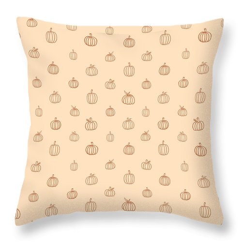 Orange Pumpkin Pattern - Throw Pillow