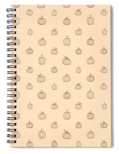 Orange Pumpkin Pattern - Spiral Notebook