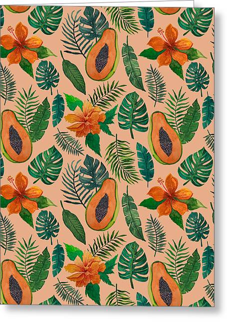 Papaya Pattern - Greeting Card