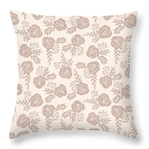 Pastel Floral Pattern - Throw Pillow