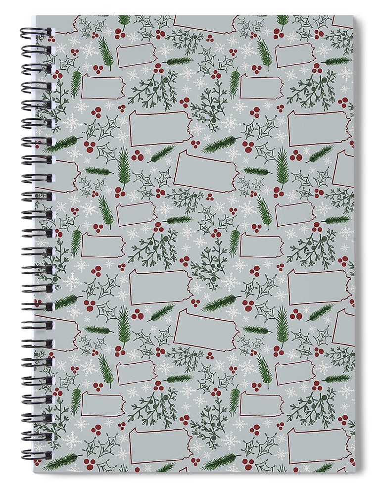 Pennsylvania Christmas Pattern - Spiral Notebook