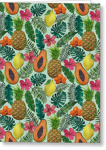 Pineapple and Papaya Pattern - Greeting Card