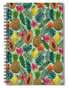 Pineapple and Papaya Pattern - Spiral Notebook
