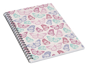 Pink Butterfly Pattern - Spiral Notebook