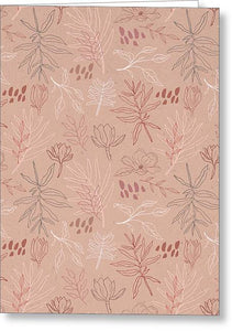 Pink Desert Leaf Pattern - Greeting Card