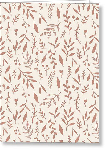 Pink Falling Leaves Pattern - Greeting Card