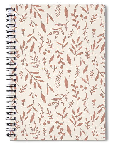 Pink Falling Leaves Pattern - Spiral Notebook