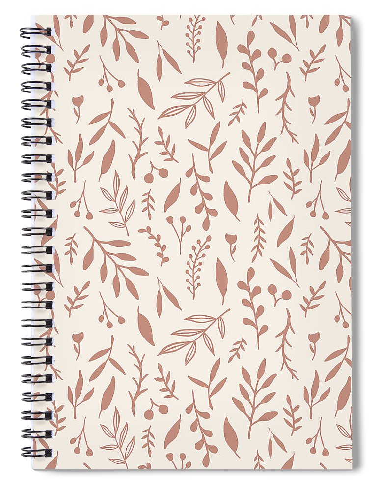 Pink Falling Leaves Pattern - Spiral Notebook